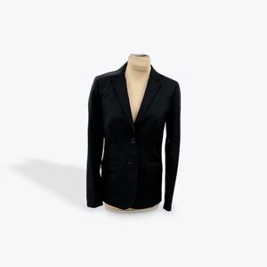 J.Crew Suiting Blazer Women's Size 00 Black Career Business Wool Blend‎